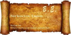 Berkovics Emese névjegykártya