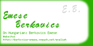 emese berkovics business card